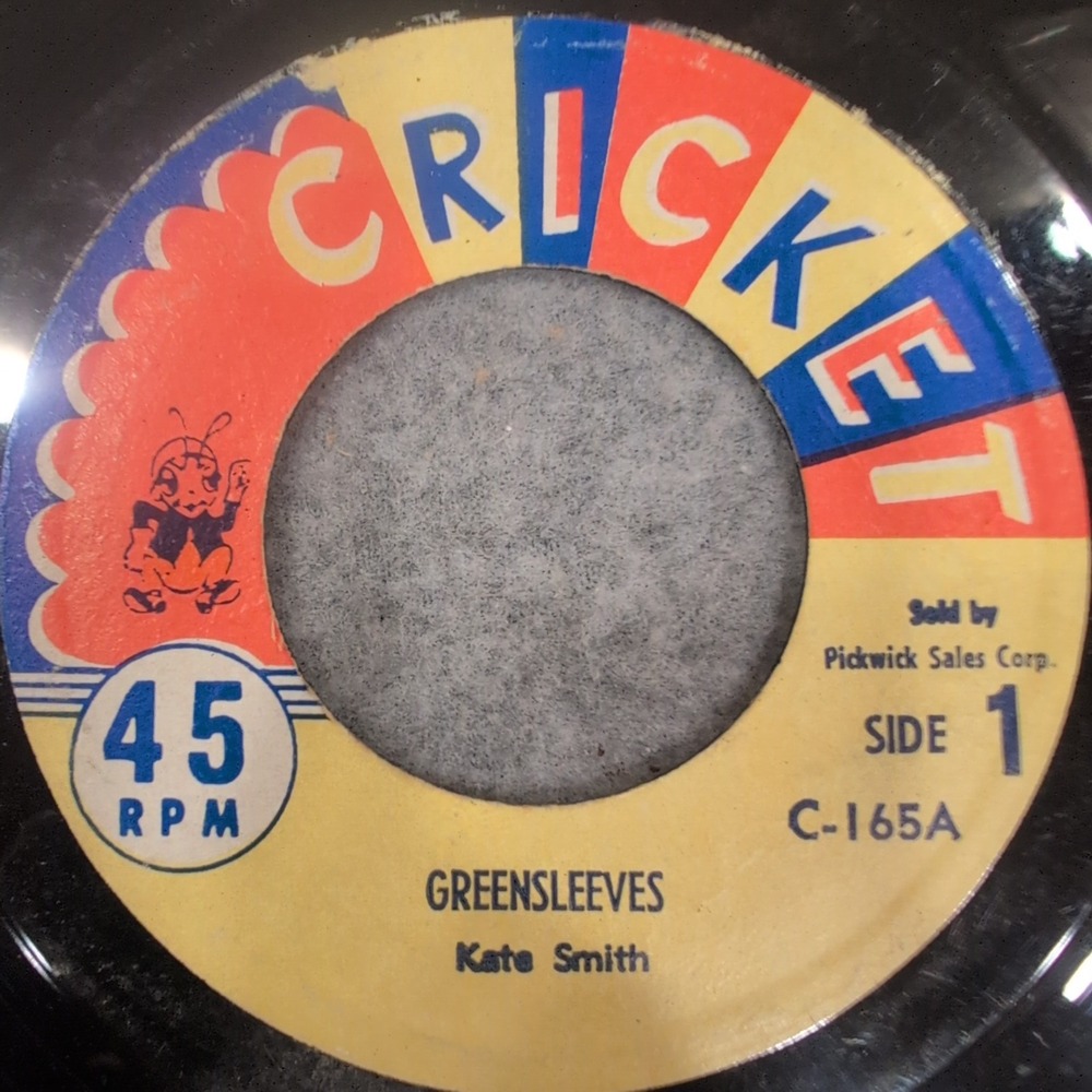 Cricket Records Greensleeves Kate Smith Blue Tail Fly 45 RPM Vinyl C-165